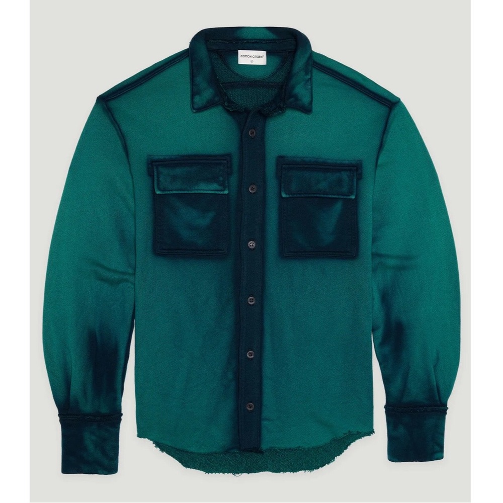 Cotton Citizen BRONX BUTTONDOWN Men’s Oversized Shirt Teal Blue Cast M